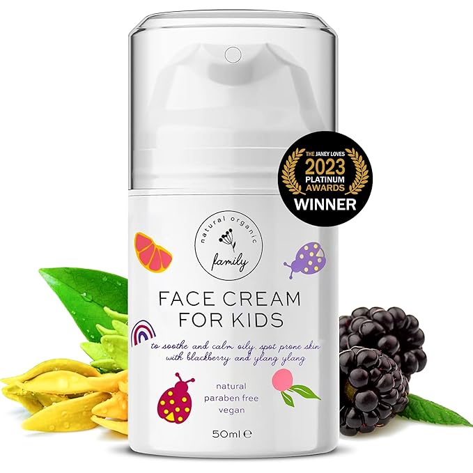 Gentle Face Cream Moisturizer for Kids and Preteens – Nourishing and Calming for All Skin Types – Natural Ingredients: Hyaluronic Acid and Vitamin E - Made in UK 50ml-FemmiqueWomen