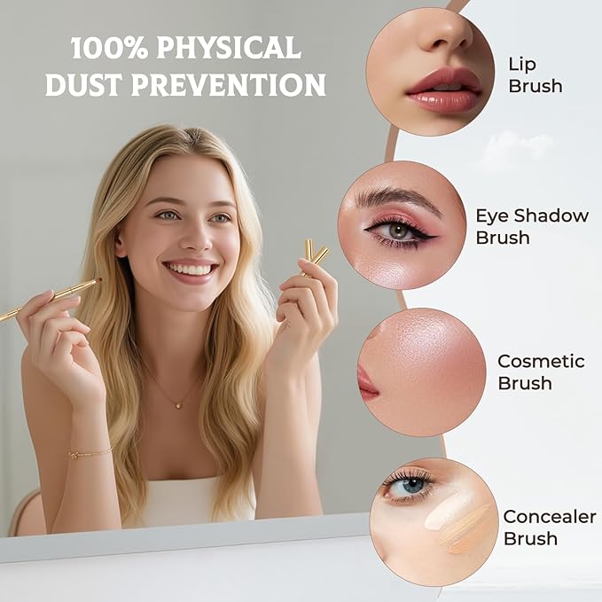 Unaone 2 Pack Lip Brush for Lipstick, Dual-Ended Lip Makeup Brush with Lid, Lipstick Brush for Lip Gloss-FemmiqueWomen