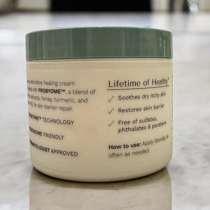 Yobee Body & Face Cream for Dry, Itchy Skin | Dermatologist Formulated | Probiotics, Honey, Turmeric, Vitamins B12 & E, Ceramides, Shea Butter | Fragrance Free | For Kids & Adults | Soothe Eczema-FemmiqueWomen