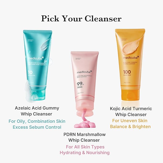 medicube Kojic Acid Turmeric Whip Cleanser | Daily Facial Cleanser for Brightening, Balancing Skin Tone & Texture | Fade Appearance of Uneven Patches & Ideal for Use After Spot Care | Korean Skincare-FemmiqueWomen