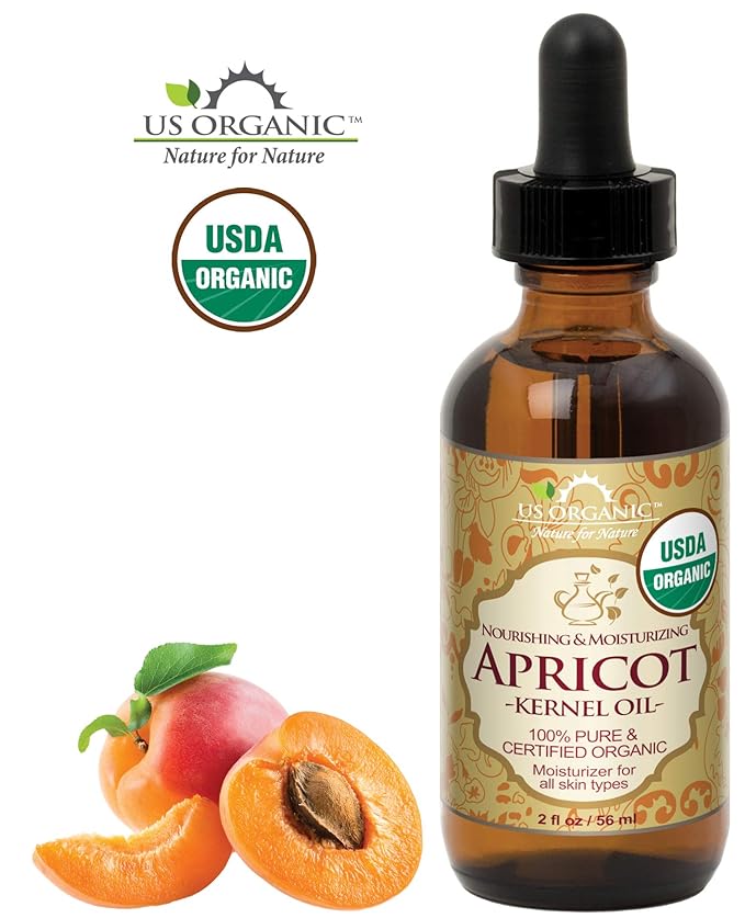 US Organic Apricot Kernel Oil, USDA Certified Organic,100% Pure & Natural, Cold Pressed Virgin, Unrefined in Amber Glass Bottle w/Glass Eyedropper for Easy Application (2 oz (Small))-FemmiqueWomen