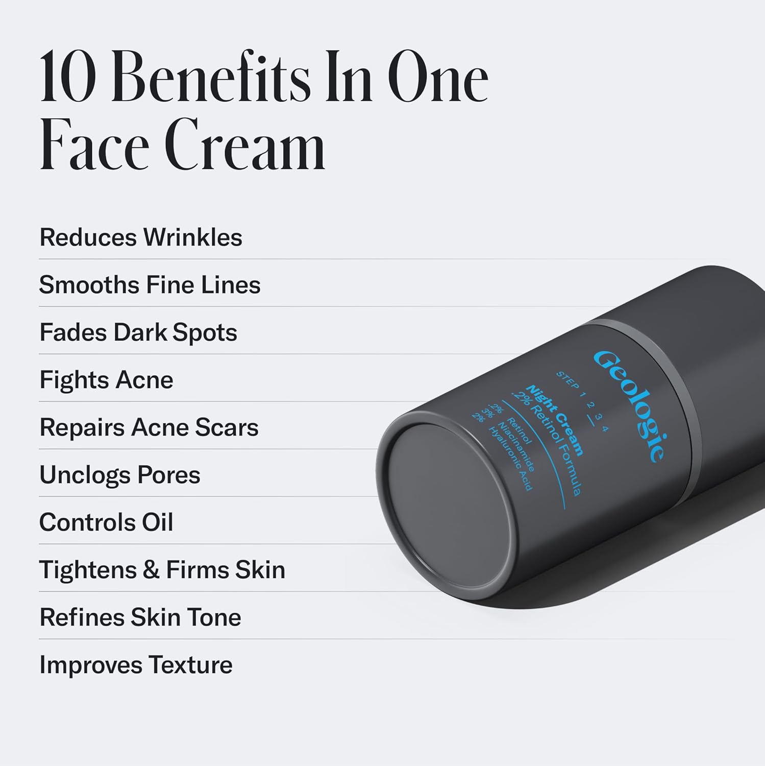 Geologie Retinol Anti-Aging Face Cream for Sensitive Skin | Beginner-Friendly .1% Retinol Formula | Effective Results | Reduces Wrinkles | For Men & Women-FemmiqueWomen