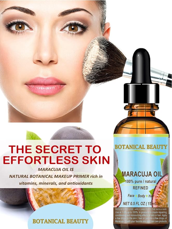MARACUJA OIL 100% Pure Natural Cold Pressed Undiluted for Face, Skin, Hair, Body, Lip, Nails 0.5 Fl.oz.- 15 ml Rich in Vitamin C-FemmiqueWomen