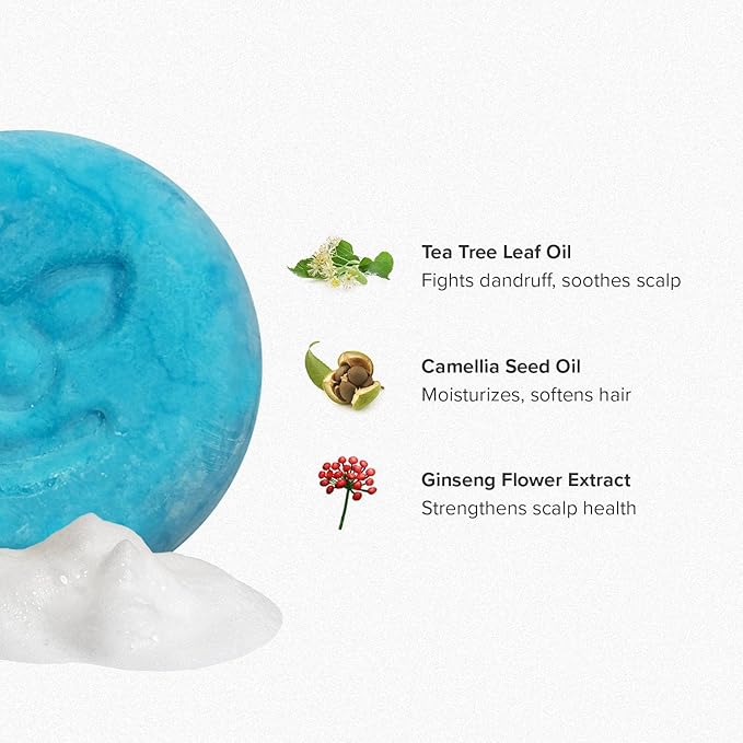 Maka Nature Low-Carbon Shampoo Bar | Korean K-Beauty Haircare with Natural Ingredients for Dry Scalp & Hair Types | Vegan, Eco-Friendly, pH balanced, 3.35oz (Tea Tree)-FemmiqueWomen