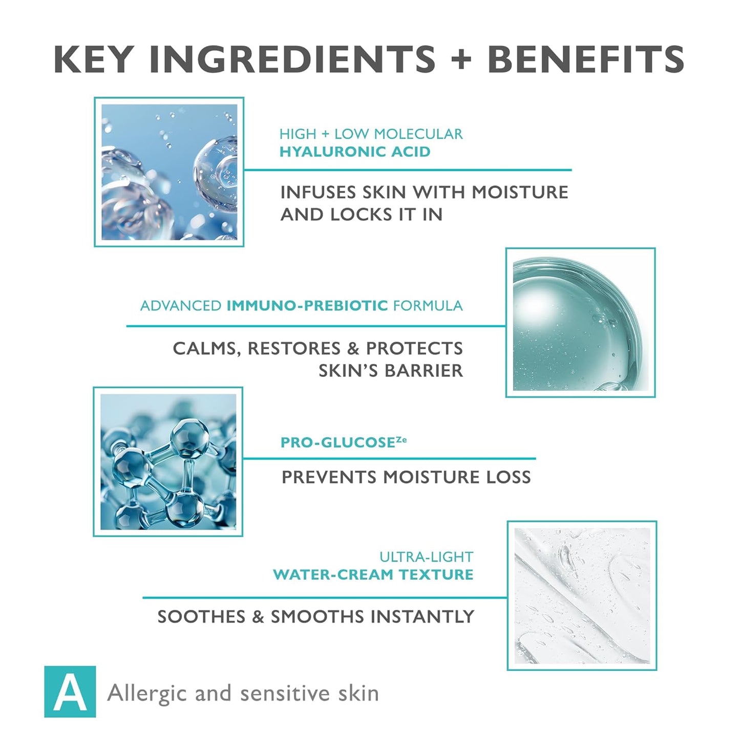 Hyaluronic Acid Water Cream, Moisturizing Face Cream, Hydrates & Soothes, Helps Strengthen Skin Barrier, Lightweight Daily Cream for Dry, Sensitive & Allergy-Prone Skin, HYALURO-SENSILIUM-FemmiqueWomen