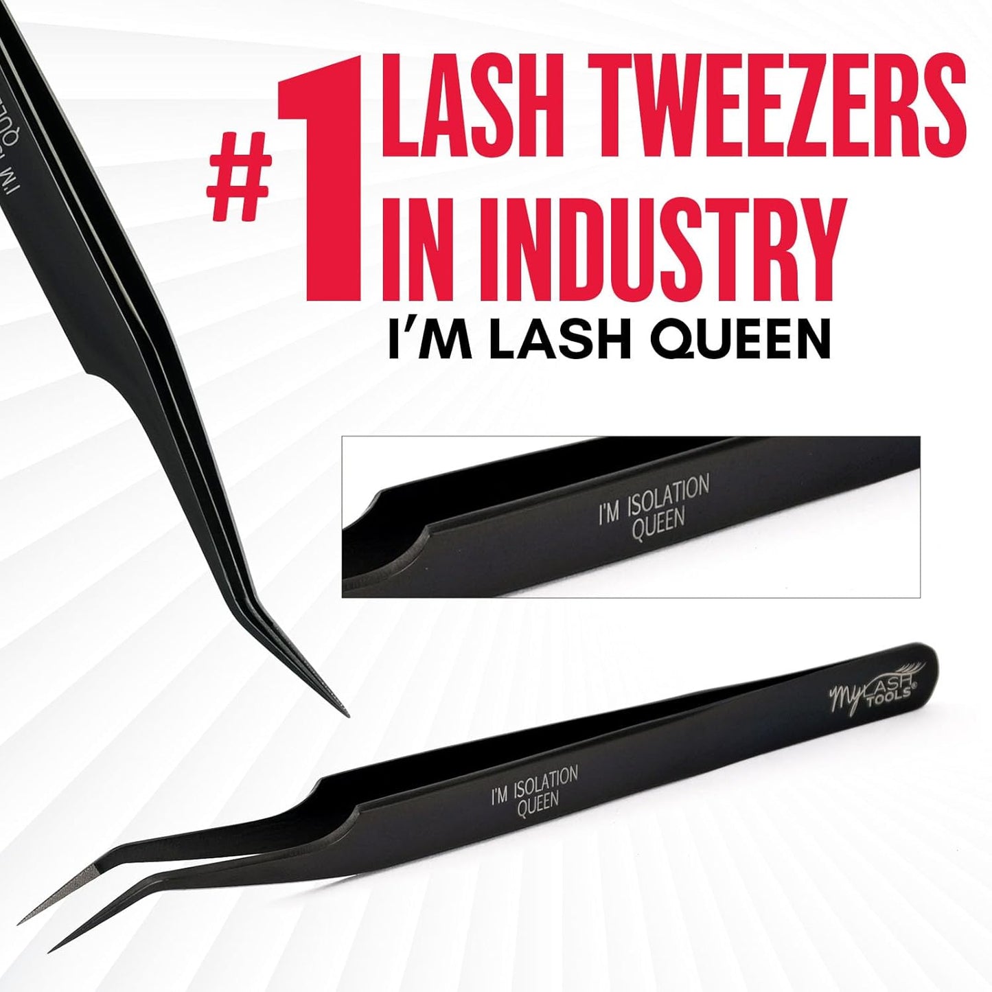 Isolation Tweezer Black Fiber Tip Lash Tweezer 12cm – Precision Stainless Steel Eyelash Extension Tool, Anti-Slip, Fine Tip for Lash Separation & Placement, Lash Artist Supplies-FemmiqueWomen