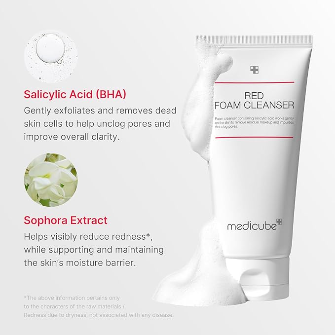 medicube Red Foam Cleanser - Deeply cleanses, remove impurities, control sebum, | Korean Skincare-FemmiqueWomen