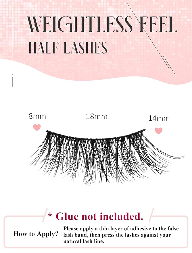 Half Lashes Natural Lashes Wispy Lashes Corner Lashes 3/4 False Eyelashes Natural Half Eyelashes W19-FemmiqueWomen