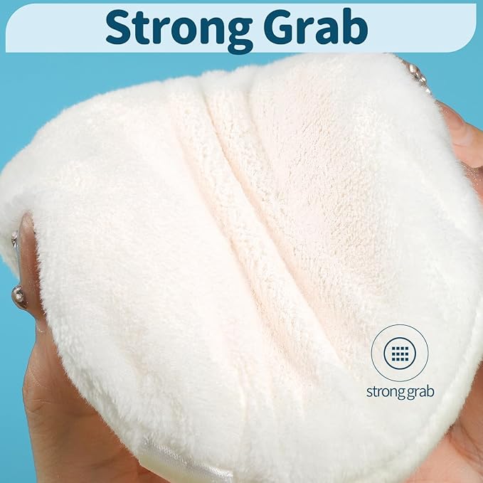 Teenitor 2pcs Powder Puff, 4.13 Inch Powder Puff for Body Powder, Body Powder Puff Large Powder Puff Loose Powder Puffs Soft Velour Body Powder Puff and Container White-FemmiqueWomen