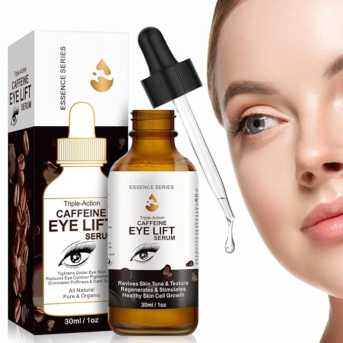 2 PCS Caffeine Eye Serum - Eye Cream for Dark Circles and Puffiness, with EGCG, Ascorbic Acid, Collagen, Caffeine Eye Lift Serum Reduces Under Eye Bags Wrinkles and Fine Lines- 2 oz/60 ml-FemmiqueWomen