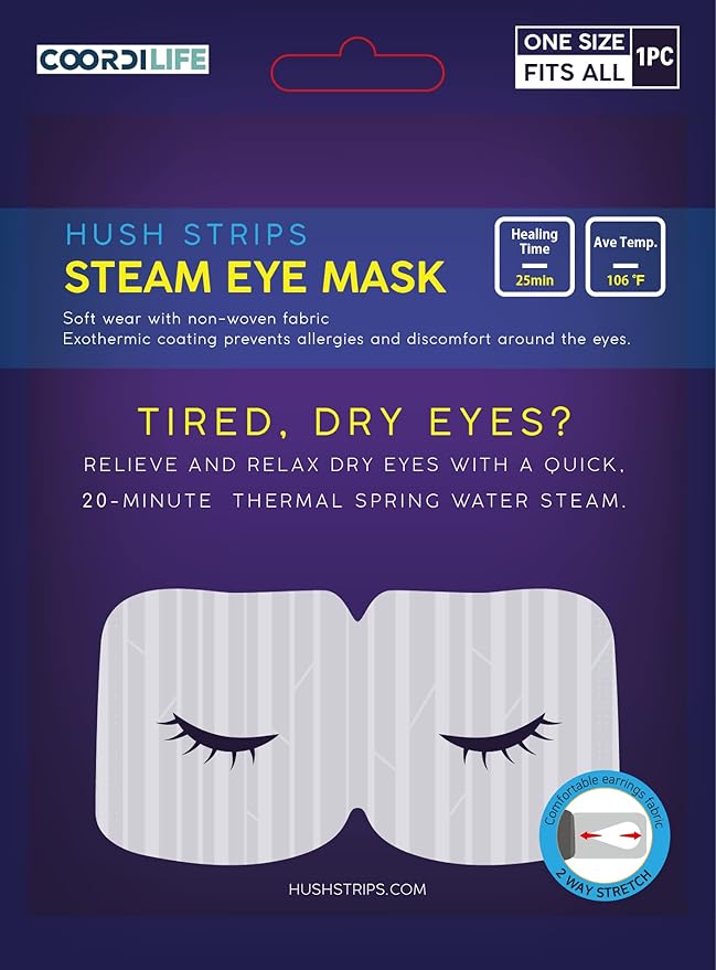 (6 Pack) Disposable Steam Eye Mask - Warm, Relaxing, Self Heating, Comfortable - Skincare Solution for Puffiness, Sleeping, Dry Eyes, Dark Circles, Travel - Spa Gift-FemmiqueWomen