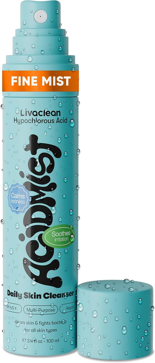 Hypochlorous Acid Spray for Face & Body - Helps Reduce Redness and Breakouts - Travel Size Hypochlorous Spray, Multi-Purpose Topical Facial Skin Repair, pH-Balancing Toner - TSA, Livaclean-FemmiqueWomen