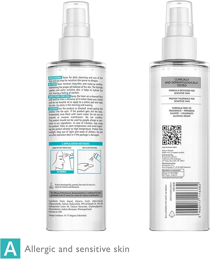 Calming Mist Toner, Soothing & Hydrating Face Mist for Sensitive & Allergy-Prone Complexion; Restores pH, Refreshes & Supports Skin’s Barrier & Microbiome Puri-SENSILIQUE, 6.76 fl oz-FemmiqueWomen