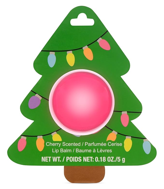 iscream Christmas Joy Rosy Tree Ornament Shaped Cherry Scented Lip Balm-FemmiqueWomen