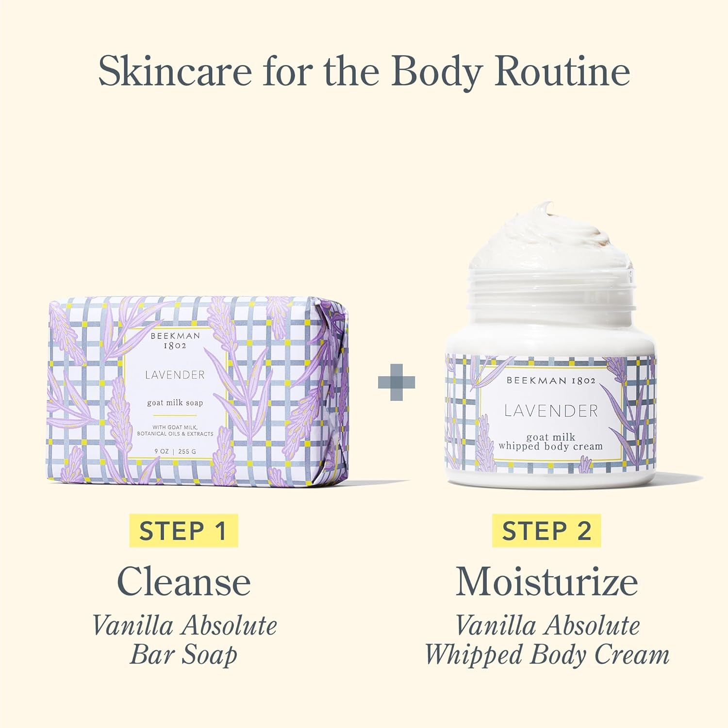 Beekman 1802 Whipped Body Cream, Lavender - Scented - 8 oz - Intensely Hydrating & Softens Skin - With Goat Milk - Good for Sensitive Skin - Cruelty Free-FemmiqueWomen