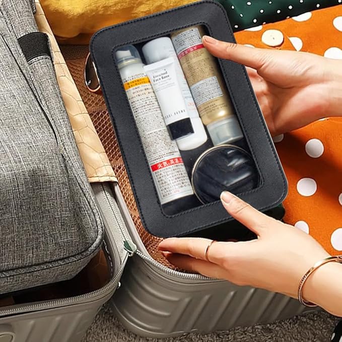 Clear Makeup Bag Small, TSA Approved Portable Toiletry Bag with Zipper Cosmetic Travel Bag Makeup Organizer Case Mini Makeup Pouch for Purse Car Organizer Bag for Women Men-FemmiqueWomen