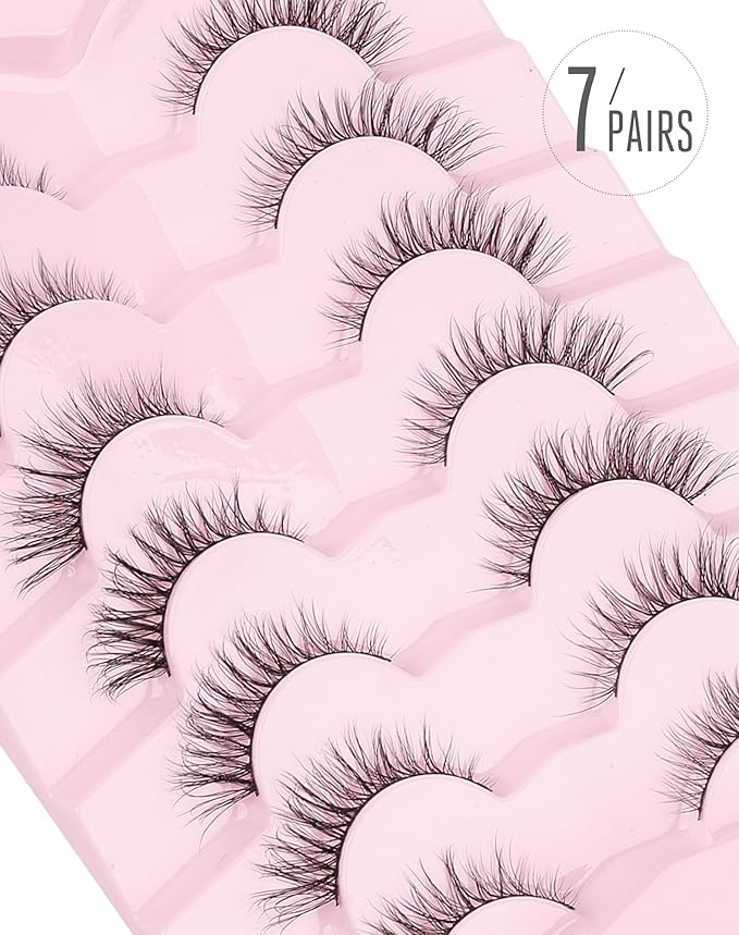 Onlyall Lashes Mink False Eyelashes Natural Wispy Lashes Soft Faux Mink Lashes Fluffy False Lashes DK77-FemmiqueWomen