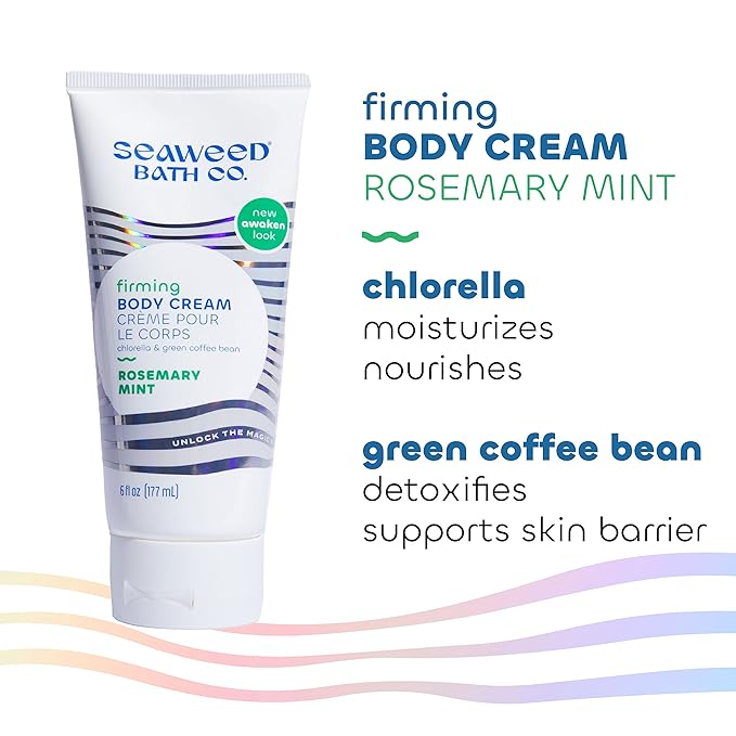 Seaweed Bath Co. Firming Body Cream - Rosemary Mint - Hydrating Hand and Body Lotion with Hyaluronic Acid - Toning Skin Moisturizer for Dry Skin - 6 oz (Pack of 2)-FemmiqueWomen