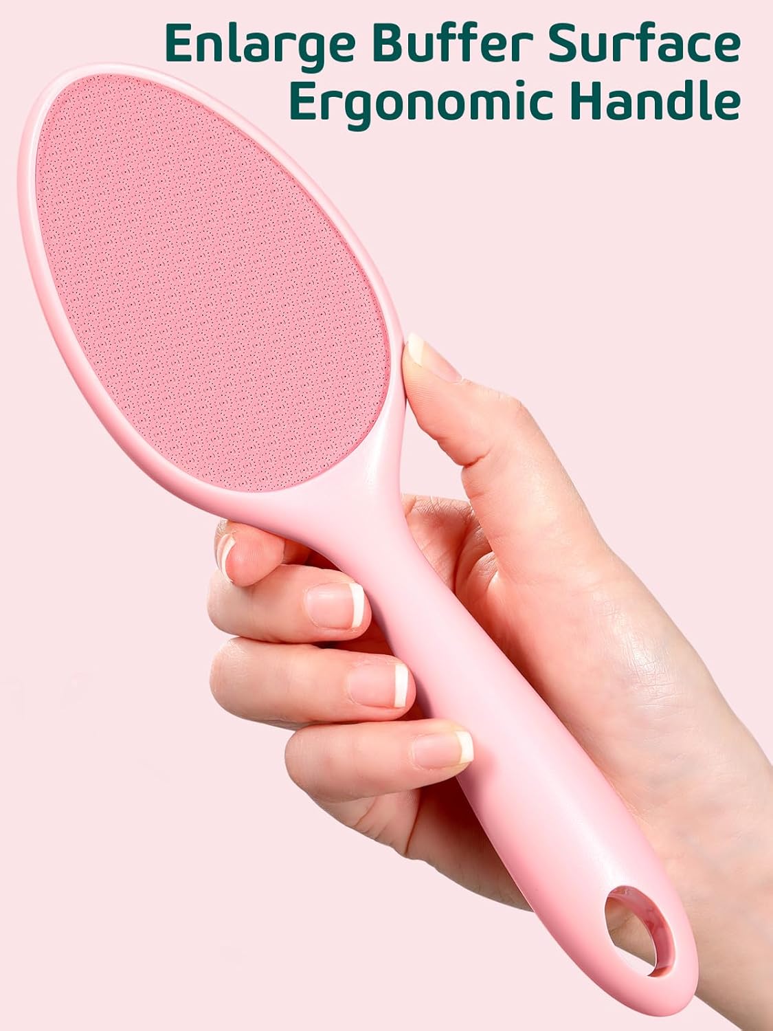 2-Sided Glass Foot File Callus Remover Without Drain Stand (Pink)-FemmiqueWomen