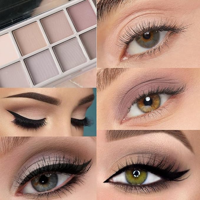 10 Color Matte Eyeshadow Palette, Neutral Taupe & Grey Brown Shades, Ultra-Blendable, Long-Lasting Natural Nude Makeup Palette for Women,Vegan & Cruelty-Free,Perfect for Everyday or Professional Looks-FemmiqueWomen