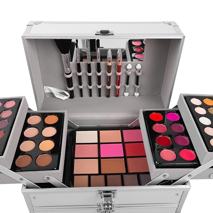 132 Colors All-in-one Makeup Palette Cosmetic Contouring Kit Gift Box Combination with Eyeshadow, Cream Concealer, Eyebrow Powder, Lip Gloss, Blush and Face Pressed Powder-FemmiqueWomen