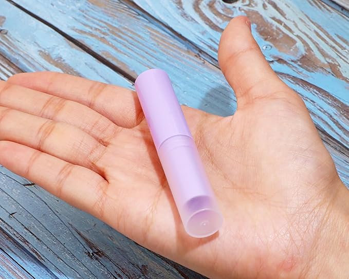 0.14oz Empty Flavored Lip Balm Container Tubes Plastic Homemade Moisturizing Lip Stick with Caps Bulk Fit for Women Adult DIY Making Supplies, 25 Count (Purple)-FemmiqueWomen