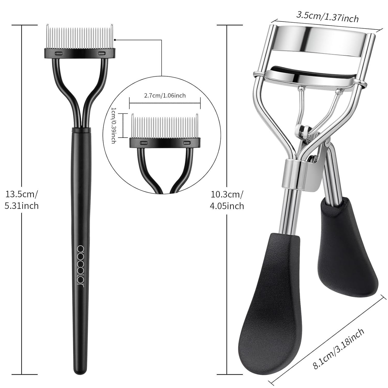 docolor Eyelash Curler with Eyelash Comb, Lash Curler with 8 Pcs Silicone Refill Pads Suitable for All Eye Shapes Curl up to one Day Easy to Operate No Pinching or Pulling Eyelash Eye Makeup Tool-FemmiqueWomen