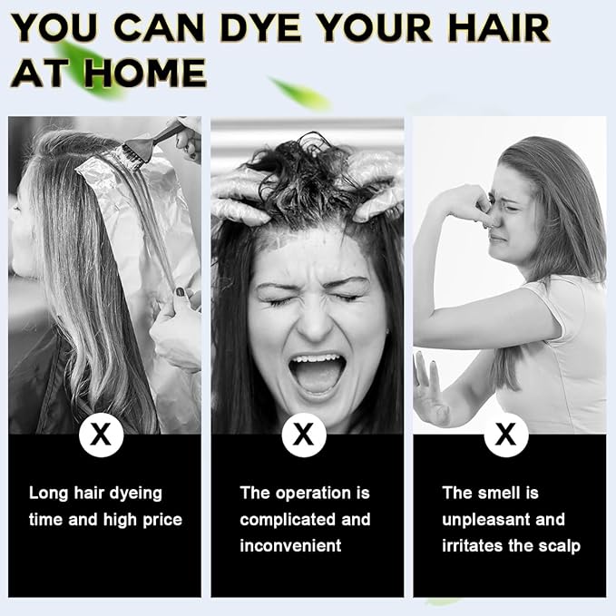 Hair Dye Shampoo Chestnut Brown Hair Color Shampoo for Gray Hair Coverage Herbal Hair Dye Shampoo 3 in 1 for Men and Women, Instant Color Shampoo-FemmiqueWomen