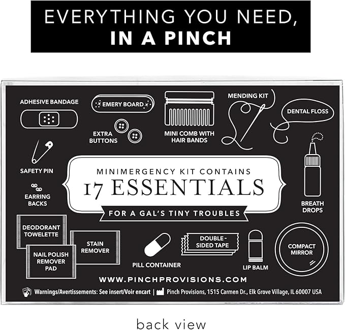 Pinch Provisions Rainbow Minimergency Kit, includes 17 Travel-Sized Cosmetic Essentials, Convenient for Purses, Emergency Beauty Accessories, Gifts for Holiday’s & Birthday’s-FemmiqueWomen