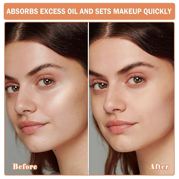 2PCS Setting Powder Loose Face Powder Matte Soft Smooth Oil Control Long Lasting Loose Setting Powder Makeup for Natural Flawless（01#Translucent+02# Pink Complexion）-FemmiqueWomen