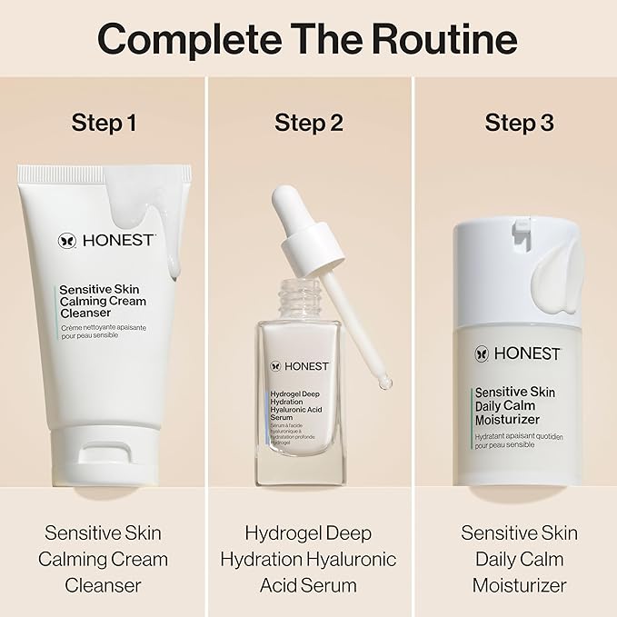 Honest Beauty Sensitive Skin Daily Calm Lightweight Moisturizer | Reduces Redness, Hydrates, + Calms Skin | Hypoallergenic, Fragrance Free, Vegan | 1.7 fl oz-FemmiqueWomen