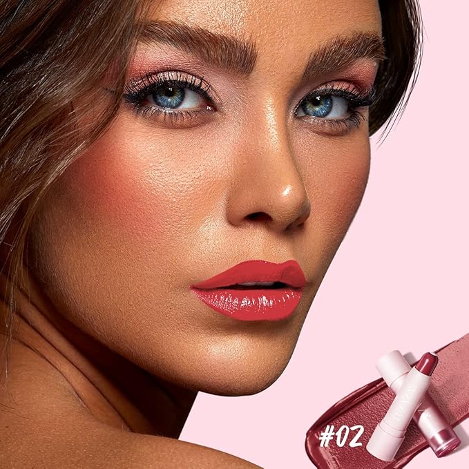 2PCS Tinted Lip Balm Chapstick with Color, Natural Semi - Gloss Finish, Hydrating/Coloring 2 in 1 Moisturizer Lip Stick for Girls & Women #02＋#04-FemmiqueWomen