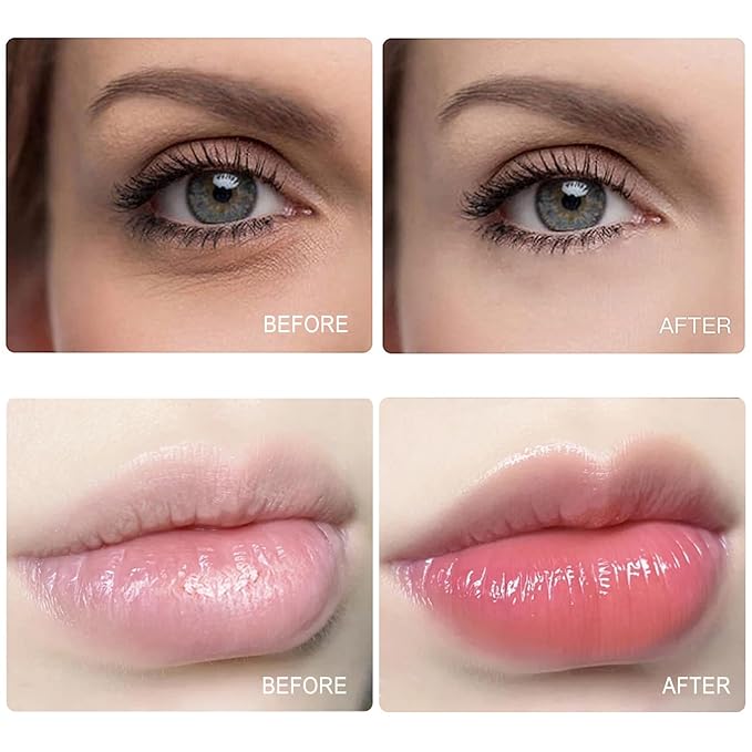 30 Pairs Cherry Lip Masks & 24K Gold Under Eye Patches, Gel Crystal Collagen Lip & Eye Patches for Puffy Eyes, Effectively Moisturizing Nourishes Lip & Eye Skin for Reducing Fine Lines & Dark Circle-FemmiqueWomen