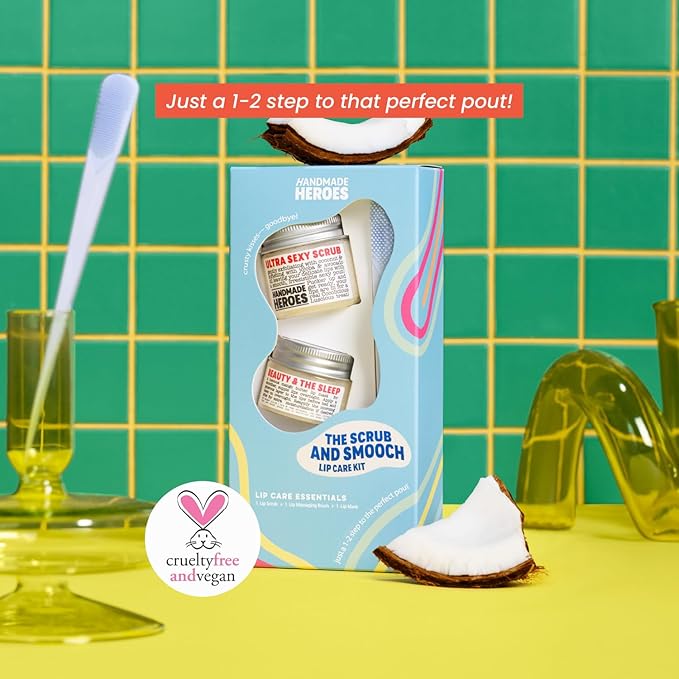 100% Natural Lip Scrub, Vegan Conditioning Coconut Lip Exfoliator - Gentle Exfoliant, Sugar Lip Polish and Lip Exfoliator Scrubber for Chapped and Dry Lips (Original 3pc Set)-FemmiqueWomen