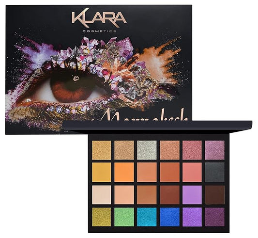24 Shade Eyeshadow Palette - Festive Luxury Vibrant Bold Full-Color Pigment Long Lasting Matte Shimmer Eye shadow Palette (Marrakech)-FemmiqueWomen