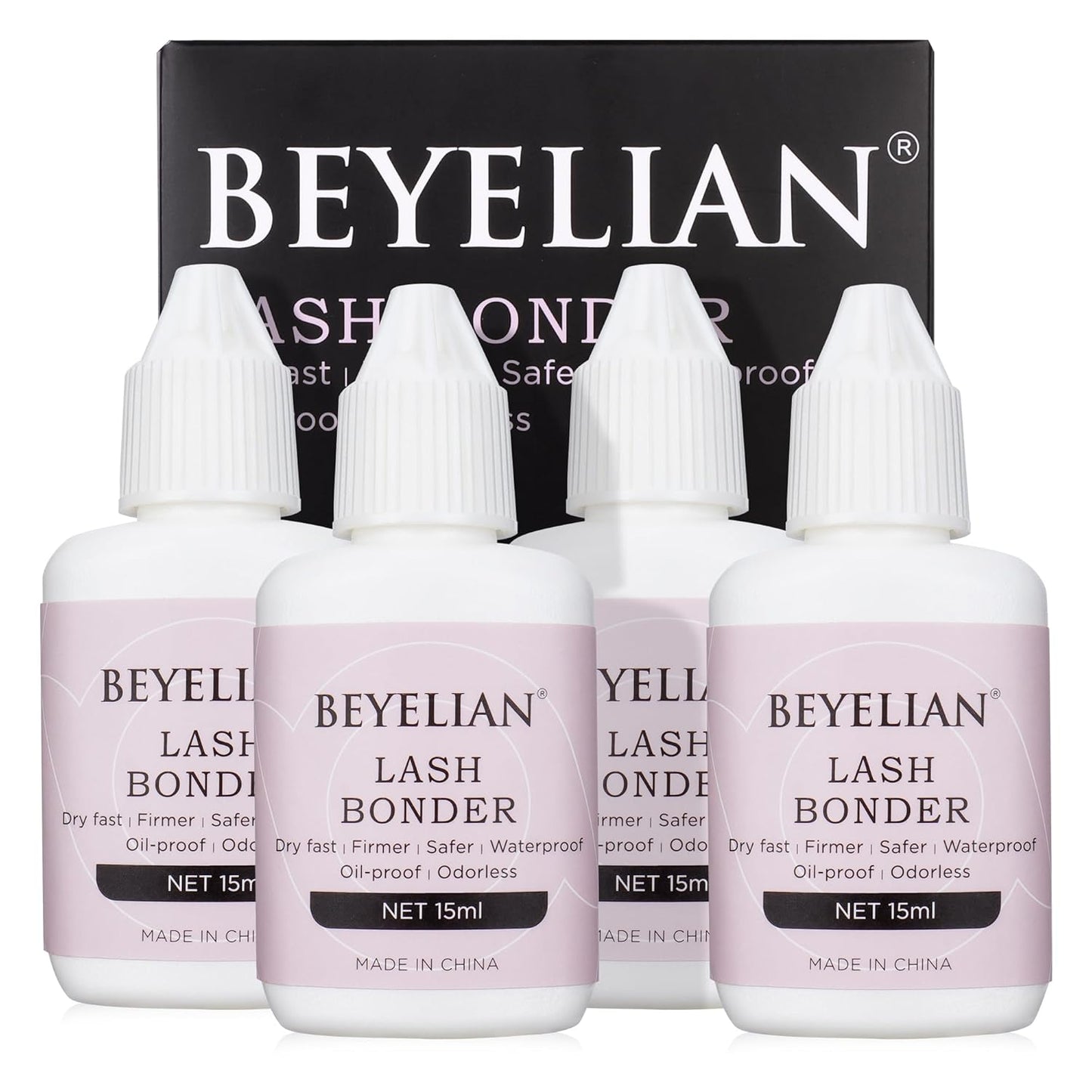 BEYELIAN Lash Bonder for Eyelash Extension Super Bonder Longer Retention Help Glue Bond Better Glue Primer Accelerate Drying Time Low Irritation Water Oil Proof 4 Pack-FemmiqueWomen