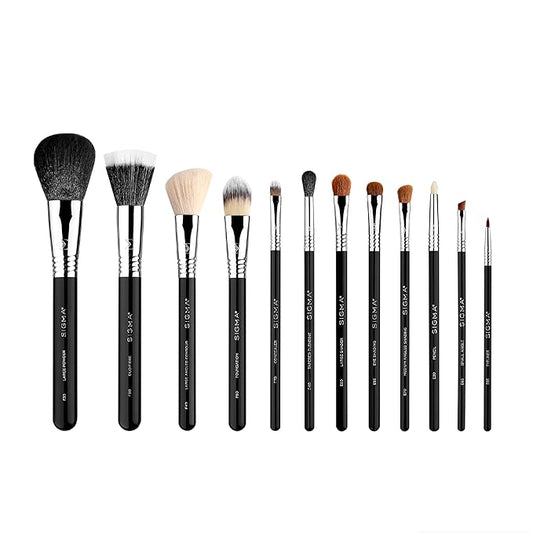 Sigma Beauty Essential Makeup Brushes Set – Professional Grade Makeup Brush Set with Premium Fibers and Sleek, Durable Handles for Face & Eyes, Includes 12 CK001 Black Makeup Brushes-FemmiqueWomen