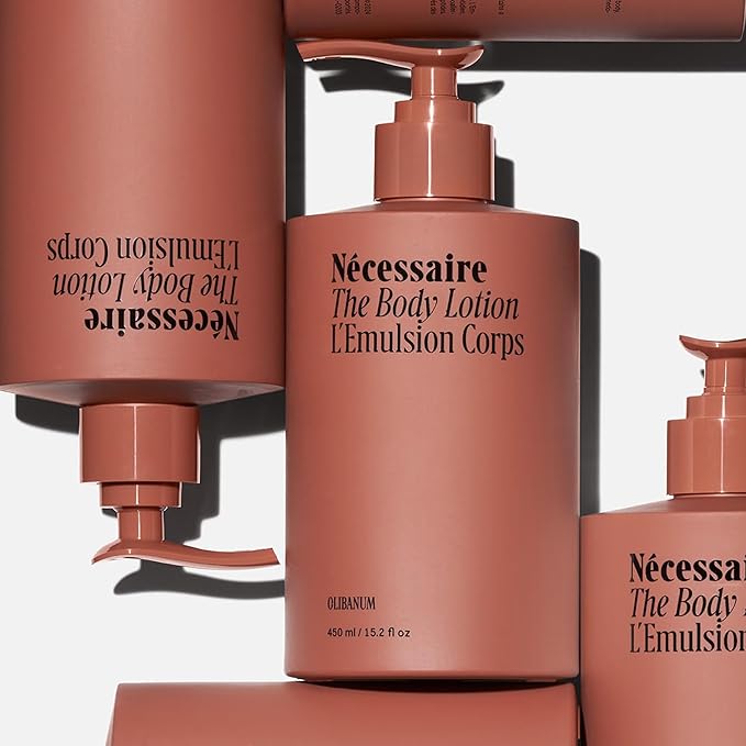 Nécessaire The Body Lotion with Pump. Olibanum. Multi-Peptide Firming to Moisturize + Strengthen. 2.5% Niacinamide, Vitamin C/E + Omega 6/9. Notes of Vanilla, Fig Leaf, & Cassis Buds. 450ml/15.2 fl oz-FemmiqueWomen