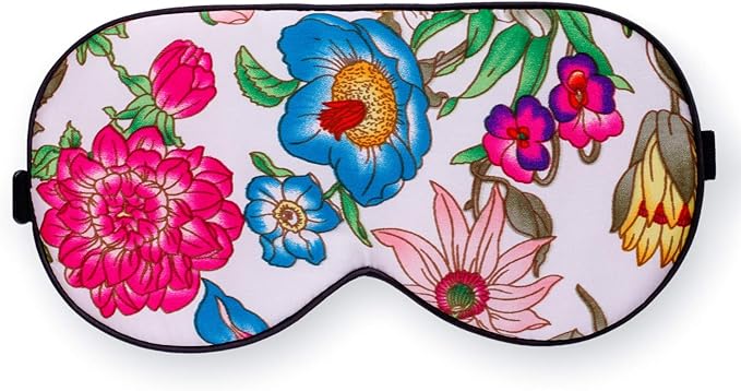 100% Pure Silk Eye Mask Sleep Eye Mask Eye Cover Eyeshade Sleeping Eye Mask Printed Colors (#10)-FemmiqueWomen