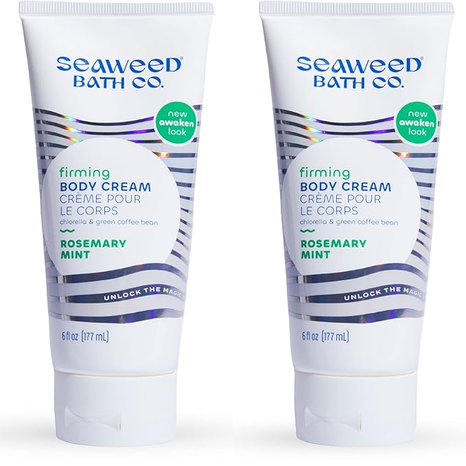 Seaweed Bath Co. Firming Body Cream - Rosemary Mint - Hydrating Hand and Body Lotion with Hyaluronic Acid - Toning Skin Moisturizer for Dry Skin - 6 oz (Pack of 2)-FemmiqueWomen