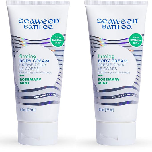 Seaweed Bath Co. Firming Body Cream - Rosemary Mint - Hydrating Hand and Body Lotion with Hyaluronic Acid - Toning Skin Moisturizer for Dry Skin - 6 oz (Pack of 2)-FemmiqueWomen