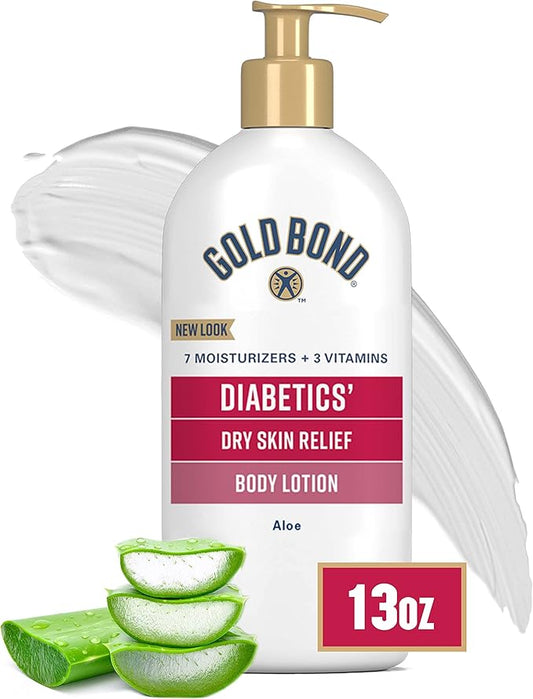 Gold Bond Diabetics' Dry Skin Relief Body Lotion, 13 oz., with Aloe to Moisturize & Soothe-FemmiqueWomen