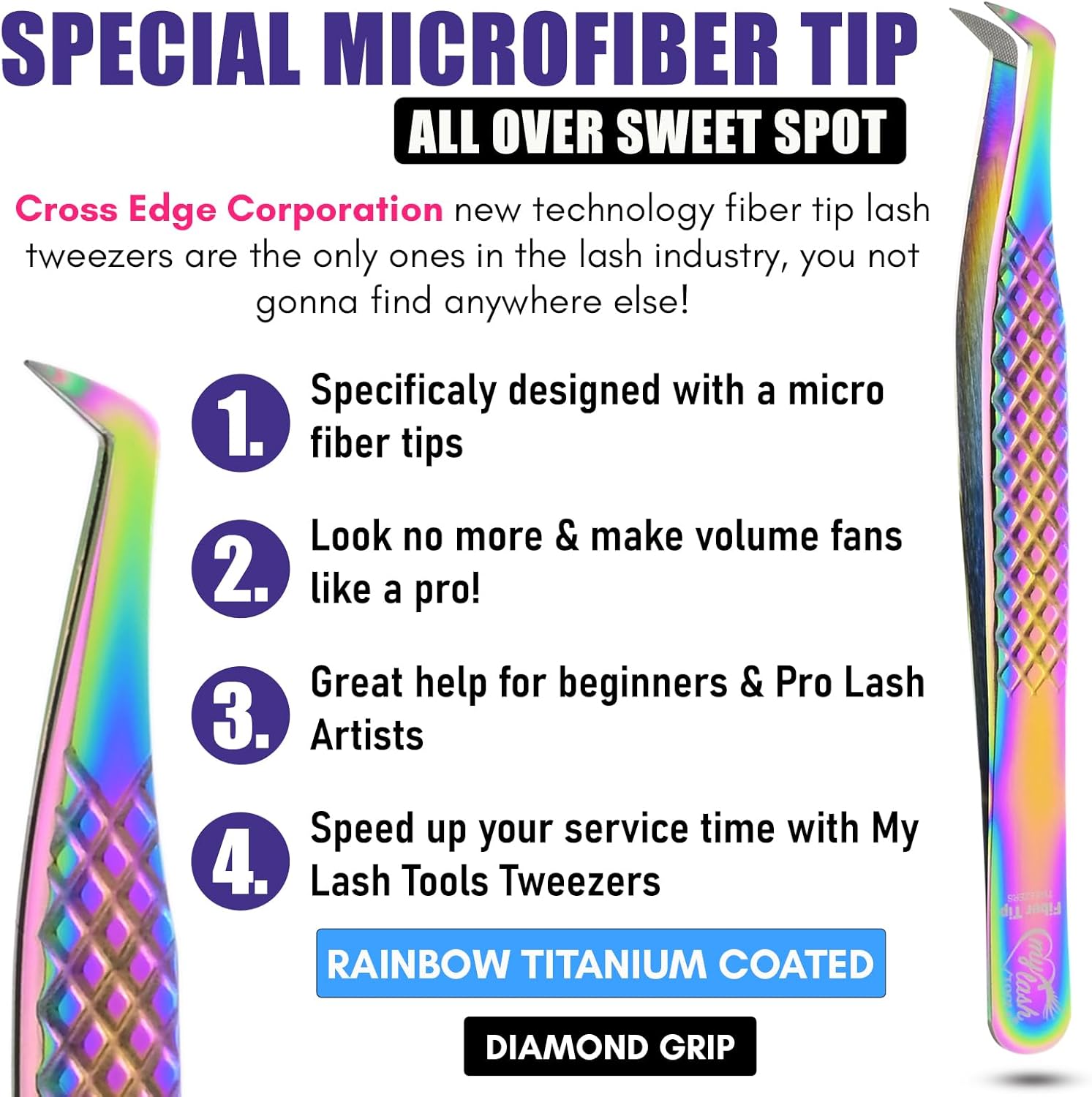 3pcs Fiber Tip Lash Tweezer Set – Boot Volume Eyelash Tweezer, Curved & Straight Isolation Tweezers for Eyelash Extensions, Stainless Steel, Non Slip Grip-FemmiqueWomen