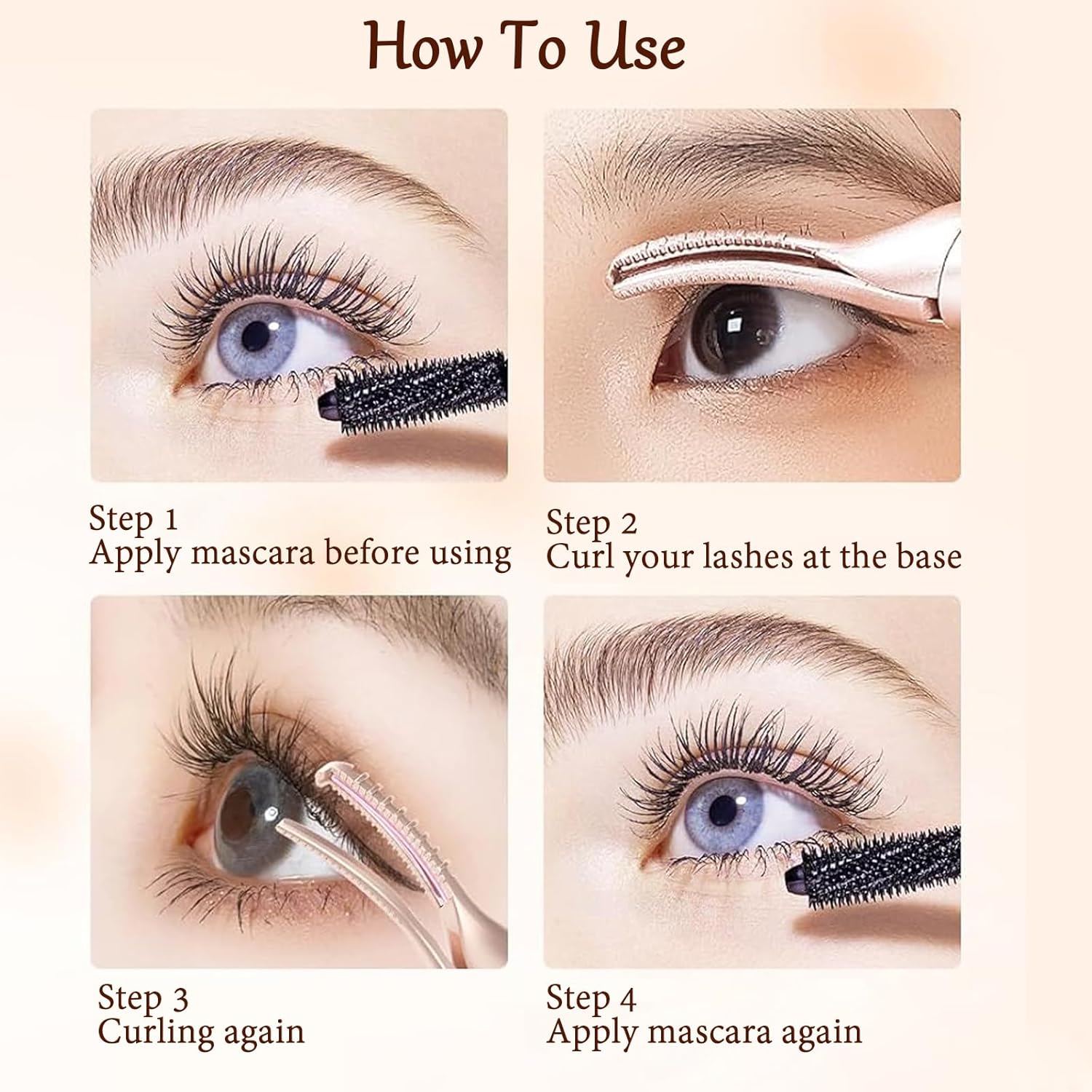 2 in 1 Heated Eyelash Curlers and Eyebrow Trimmer for Women, Electric Eyelash Curler with 2 Temperature Modes Anti-Burn USB Rechargeable Heated Eyelash Curler, Ideal Gift for Women WF915-FemmiqueWomen