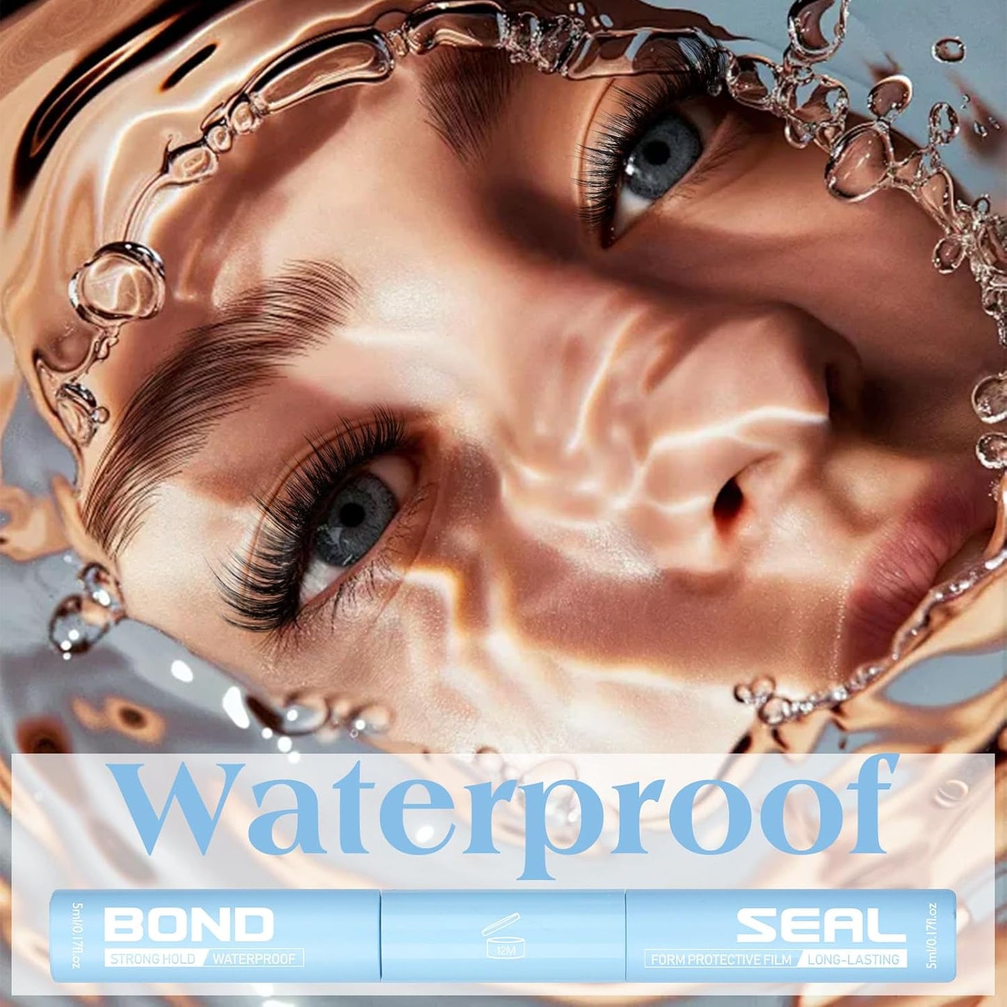 Lash Glue 2 in 1 Lashes Bond and Seal Waterproof Eyelash Glues Strong Hold Eyelash Adhesives Long Lasting Lash Cluster Glue for Eyelashes Extensions DIY at Home by ZANLUFLY-FemmiqueWomen