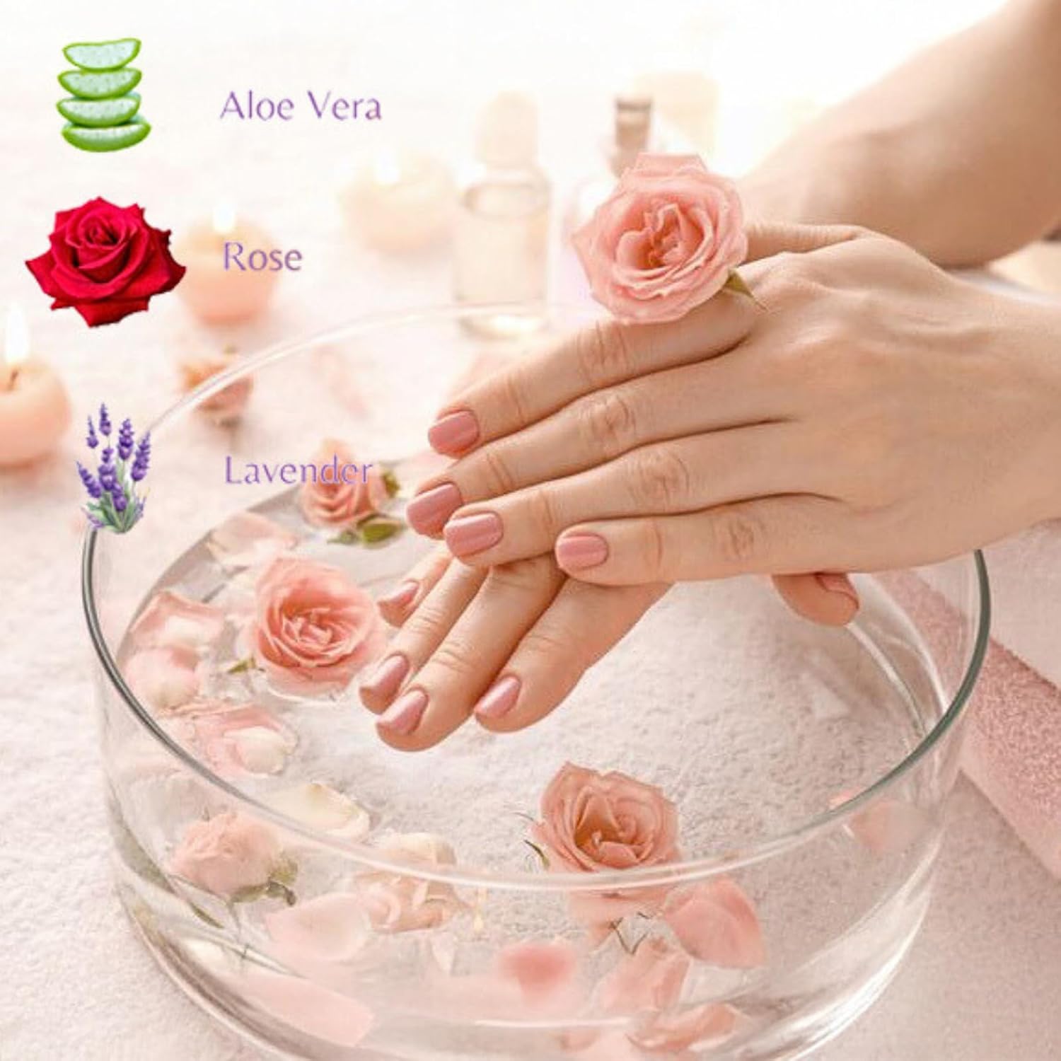 10-Minute Paraffin Hand Treatment, Home Hand Wax Spa Treatment Gloves, Rose, One-Pair-FemmiqueWomen