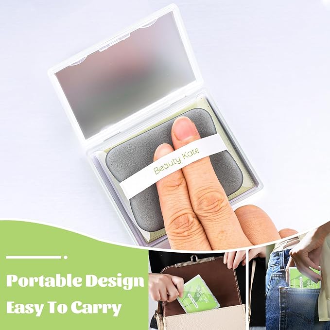 Oil Blotting Sheets for Face, Blotting Paper For Oily Skin Green Tea 100 sheets with Portable Mirror Case & Makeup Puff, Oil Absorbing Sheets For Face-FemmiqueWomen