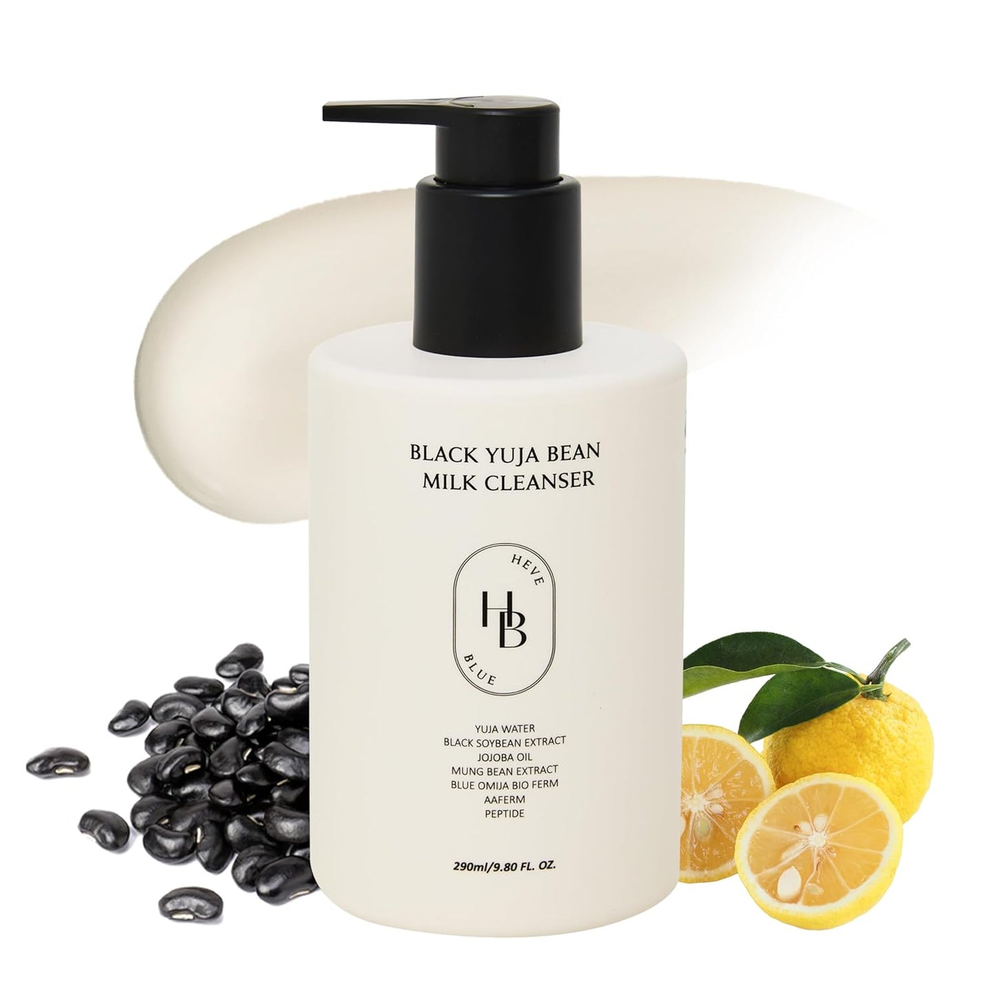 Black Yuja Bean Milk Cleanser - Sensitive Skin, Korean Skincare, Vegan, Hypoallergenic, Moisturizing, Hydrating, First Facial Cleansing, Cleansing Milk, K-Beauty, Gentle Face Wash-FemmiqueWomen