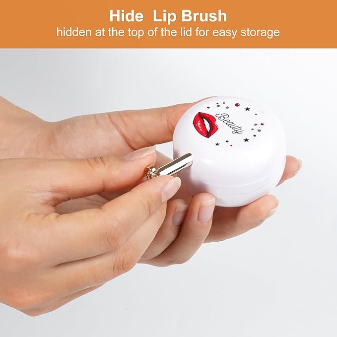 2 Pack Lip Balm Containers,Plastic Portable Empty Lip Balm Container with Mirror and Silicone Lip,Empty Lipstick Dispenser Box for Travel,Home-FemmiqueWomen