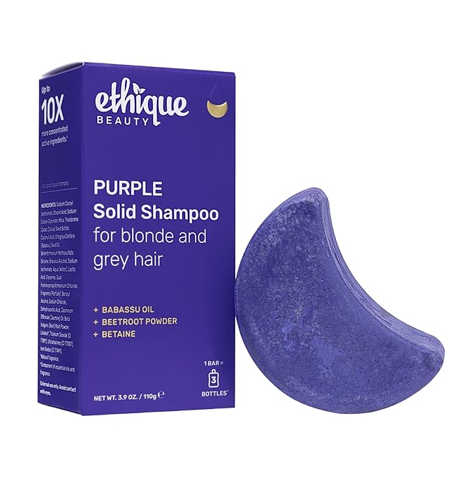 Ethique Purple Shampoo Bar for toning brassy hair - Plastic-Free, Cruelty-Free, Vegan, 3.88 oz - Formerly Tone It Down-FemmiqueWomen